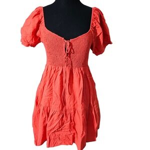 Lumiere Square neckline elasticise puff sleeves sz L